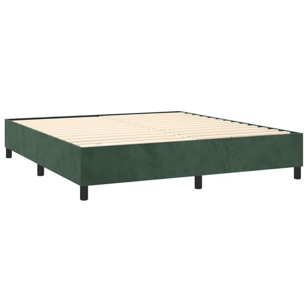 vidaXL Sommier &agrave; lattes de lit et matelas Vert fonc&eacute; 160x200cm Velours