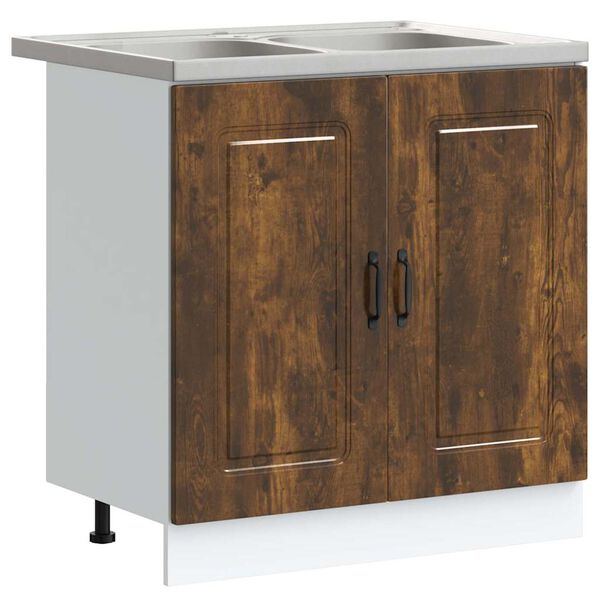 vidaXL Armoire de cuisine Kalmar 2 pcs Marron 80 x 46 x 81.5 cm