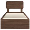 vidaXL Cadre de lit Ch&ecirc;ne brun 100 x 200 cm Bois d'ing&eacute;nierie