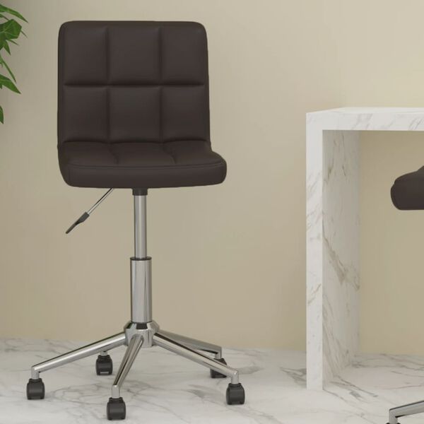 vidaXL Chaise pivotante de bureau Marron Similicuir