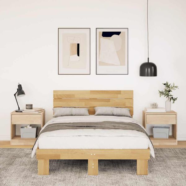 vidaXL Cadre de lit avec t&ecirc;te de lit sans matelas 120x190 cm