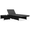 vidaXL Chaises inclinables de jardin lot de 2 et table r&eacute;sine tress&eacute;e