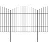 vidaXL Cl&ocirc;ture de jardin avec dessus en forme de lance en acier 714,5 x 175 cm Noir