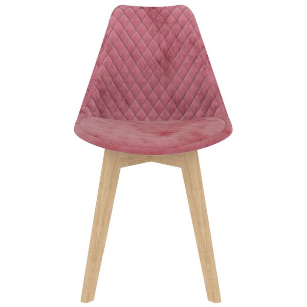 vidaXL Chaises &agrave; manger lot de 2 Rose Velours