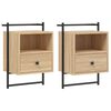 vidaXL Table de chevet murale 2 pcs ch&ecirc;ne sonoma 40x30x61 cm