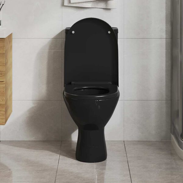 vidaXL Abattant WC &agrave; fermeture en douceur Lib&eacute;ration rapide Noir