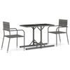 vidaXL Ensemble &agrave; manger de jardin 3 pcs Gris