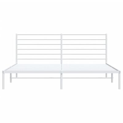 vidaXL Cadre de lit métal sans matelas et tête de lit blanc 193x203 cm