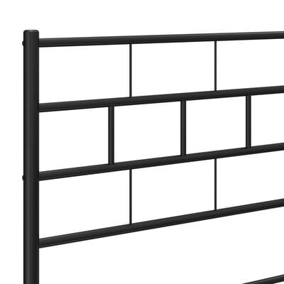 vidaXL Cadre de lit métal sans matelas avec tête de lit noir 100x190cm