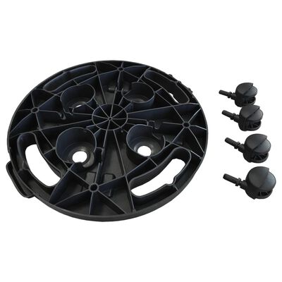 vidaXL Chariots à plantes avec roues 3 pcs Diamètre 30 cm Noir 170 kg