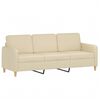 vidaXL Canap&eacute; &agrave; 3 places Cr&egrave;me 180 cm Tissu