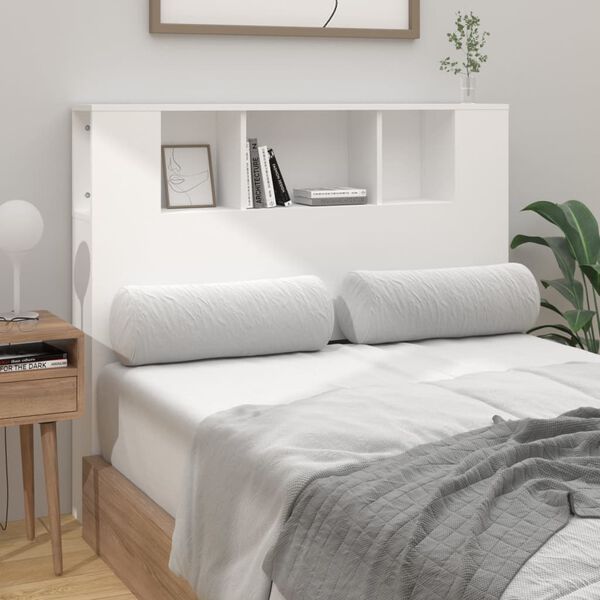 vidaXL Armoire &agrave; t&ecirc;te de lit Blanc 120x18,5x102,5 cm
