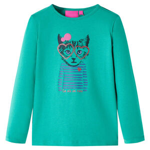 vidaXL T-shirt pour enfants &agrave; manches longues vert vif 104