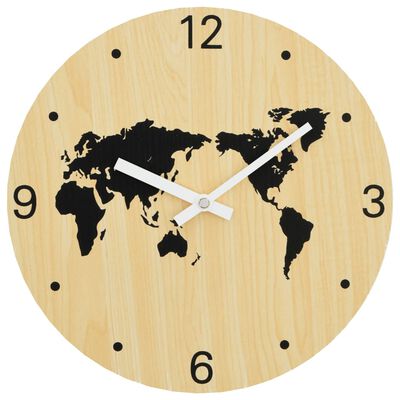 vidaXL Horloge murale jaune et noir Ø30 cm bois d'ingénierie