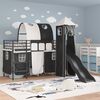 vidaXL Lit mezzanine pour enfants Noir 74,5 x 190 cm M&eacute;tал