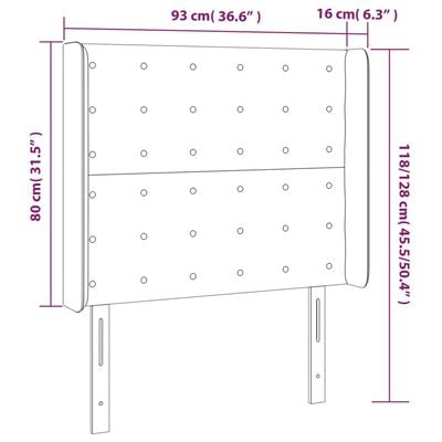 vidaXL Tête de lit avec oreilles Blanc 93x16x118/128 cm Similicuir