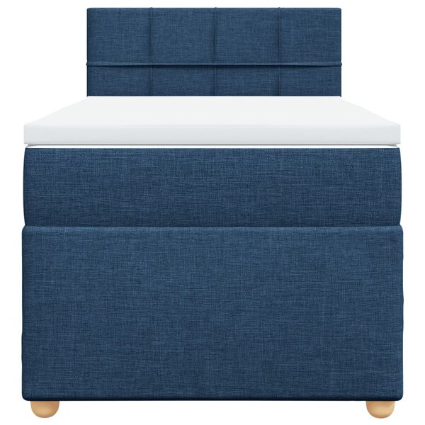 vidaXL Sommier &agrave; lattes de lit avec matelas Bleu 100x200 cm Tissu