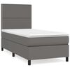 vidaXL Sommier &agrave; lattes de lit avec matelas Gris 100x200 cm Similicuir
