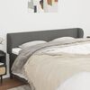 vidaXL T&ecirc;te de lit avec oreilles Gris fonc&eacute; 163x23x78/88 cm Tissu