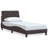 vidaXL Cadre de lit sans matelas marron fonc&eacute; 90x190 cm tissu