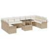 vidaXL Ensemble de canap&eacute; de jardin 11 pcs Beige Poly rotin