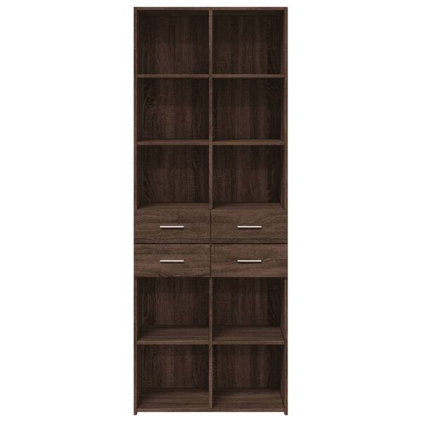 vidaXL Buffet haut ch&ecirc;ne marron 70x42,5x185 cm bois d'ing&eacute;nierie