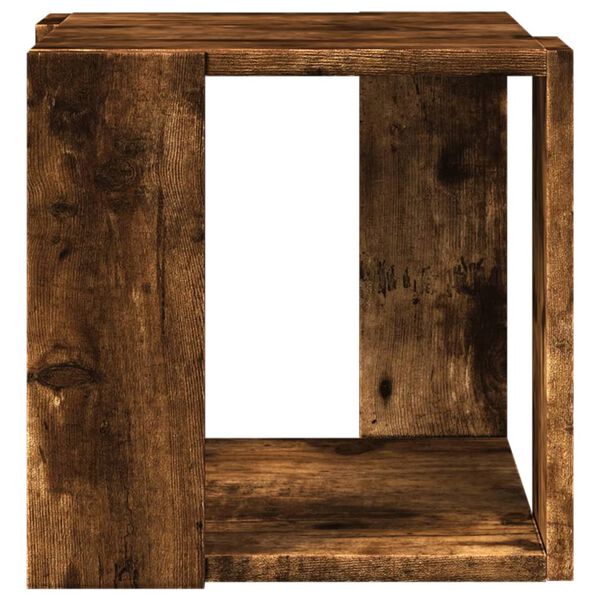 vidaXL Table basse ch&ecirc;ne fum&eacute; 32x32x30 cm bois d'ing&eacute;nierie