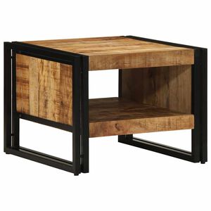 vidaXL Table basse 50x50x38 cm bois de manguier massif brut