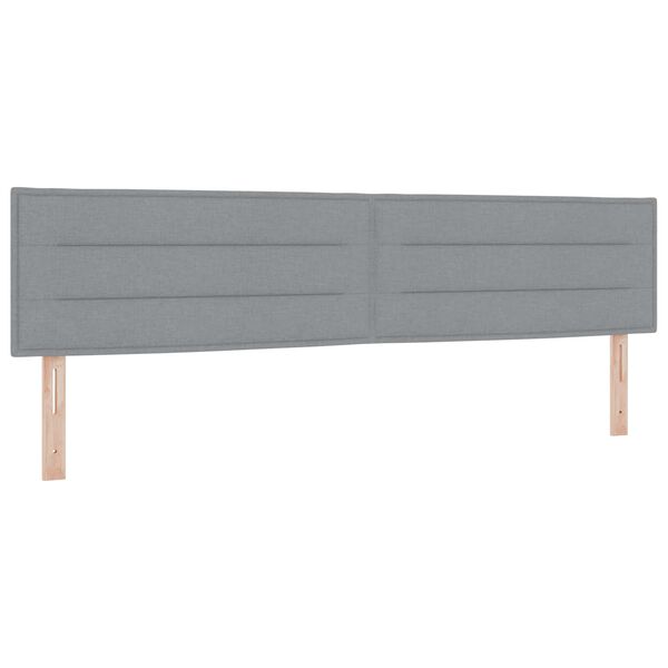 vidaXL T&ecirc;te de lit LED avec t&ecirc;te de lit Gris clair 200 cm Polyester