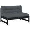 vidaXL Salon de jardin 2 pcs avec coussins noir bois massif