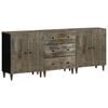 vidaXL Buffets 3 pcs gris clair 60x33,5x75 cm bois de manguier massif