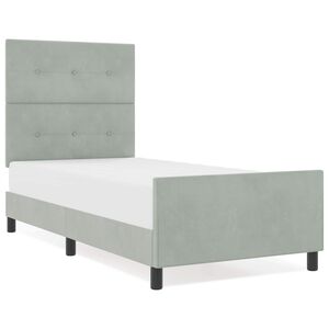 vidaXL Lit &agrave; ressorts avec t&ecirc;te de lit Gris clair 80 x 200 cm Velours