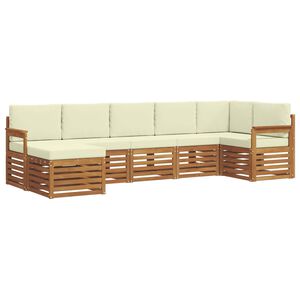 vidaXL Ensemble de canap&eacute; d'angle avec coussin 7 pcs Naturel et Cr&egrave;me