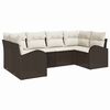 vidaXL Ensemble de canap&eacute; de jardin 6 pcs Marron Poly Rattan