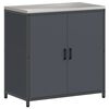 vidaXL Ensemble de rangement cuisine Autre 3 pcs Anthracite Acier