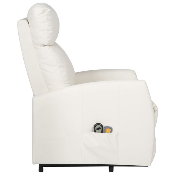 vidaXL Fauteuil de massage Cr&egrave;me Similicuir