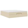 VidaXL Cadre de lit ottoman avec matelas cr&egrave;me 200x200cm tissu