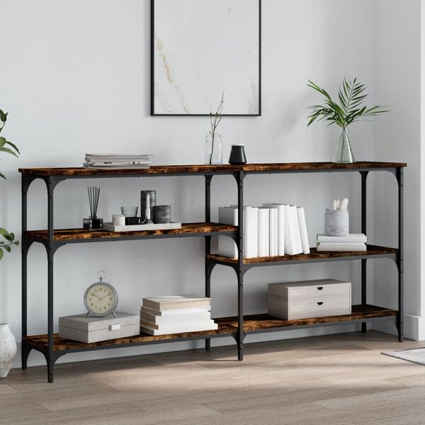 vidaXL Table console ch&ecirc;ne fum&eacute; 160x29x75 cm bois d'ing&eacute;nierie