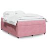 vidaXL Sommier &agrave; lattes de lit avec matelas Rose 160x200 cm Velours