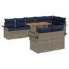 vidaXL Ensemble de canap&eacute; de jardin 9 pcs gris et bleu marine