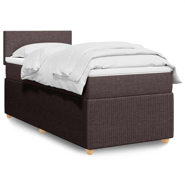 vidaXL Sommier &agrave; lattes de lit avec matelas Marron fonc&eacute; 80x200 cm
