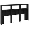 vidaXL Armoire t&ecirc;te de lit avec LED ch&ecirc;ne noir 180x17x102 cm
