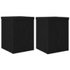 vidaXL Support de Plante 2 pi&egrave;ces Ch&ecirc;ne noir 15 x 15 x 20 cm