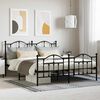 vidaXL Cadre de lit m&eacute;tal sans matelas avec pied de lit noir 160x200cm