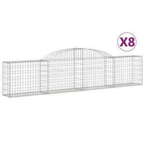 vidaXL Paniers &agrave; gabions arqu&eacute;s 8 pcs 300x30x60/80 cm Fer galvanis&eacute;