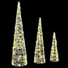 vidaXL Sapin de No&euml;l 3 pcs Blanc chaud 20 x 20 x 80 cm Acrylique