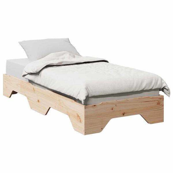 vidaXL Cadre de lit sans matelas empilable 90x190 cm bois massif