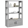 vidaXL Buffet Sonoma gris 80x30x119,5 cm Bois d'ing&eacute;nierie