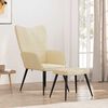 vidaXL Chaise de relaxation avec tabouret Cr&egrave;me Tissu