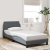 vidaXL Cadre de lit Dover gris fonc&eacute; 90x200 cm velours